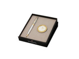 Sheaffer 300 bright chrome gold tone met gold plated tafelklok