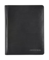 Maverick lederen A5 schrijfmap met rits en blocnote, zwart
