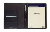 Maverick lederen A5 schrijfmap met rits en blocnote, zwart