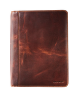 Maverick lederen A4 schrijfmap met rits en blocnote