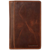 Maverick lederen pen etui bruin met rits 6-delig