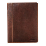 Maverick lederen A4 schrijfmap bruin met blocnote