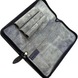 Pilot Leren 3-delig etui - zwart met rits