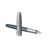 Parker Sonnet Premium Metal & Blue Lacquer CT vulpen - P.W. Akkerman Den Haag