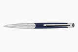 S.T. Dupont Defi Milennium shiny silver and blue navy balpen