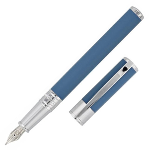 S.T. Dupont D-Initial Shark Blue & Chrome Vulpen