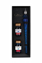 Herbin Glazen Dip Pen Set - Ultramarijn Blauw