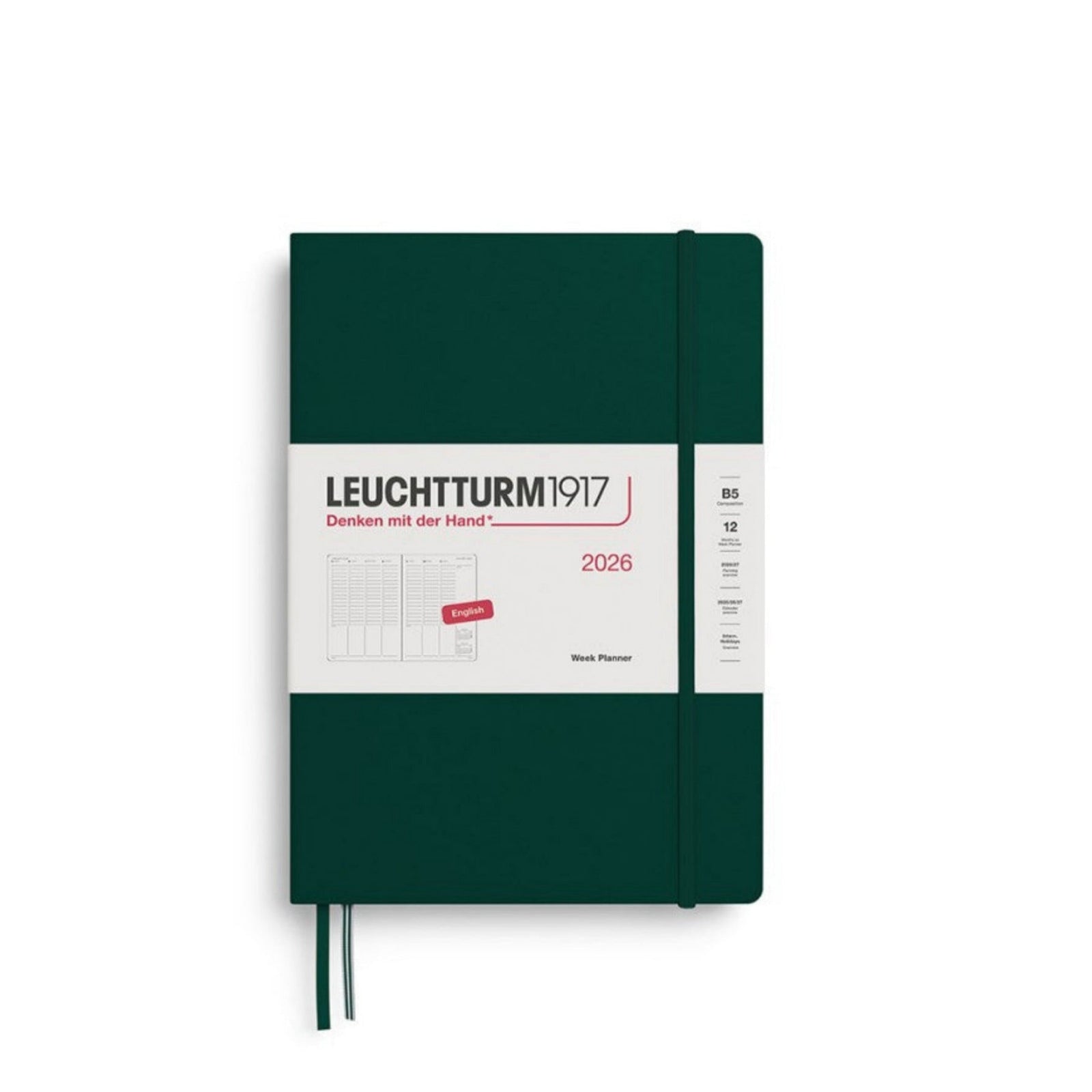 Leuchtturm 1917 weekplanner met notitieboekje, stippen, hardcover, 2026