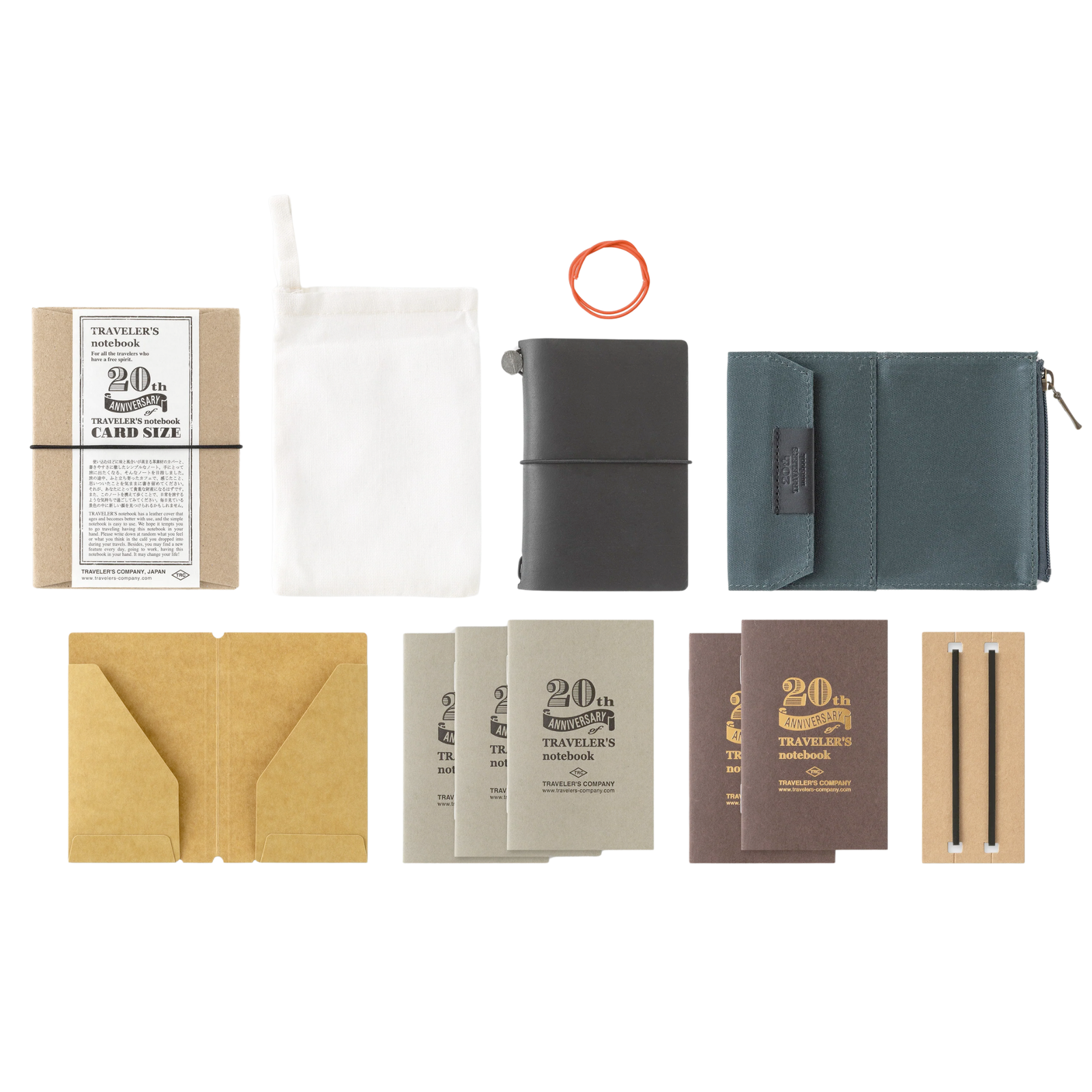 TRAVELER'S notebook Card Size Set Black (20th Anniversary) - Pre