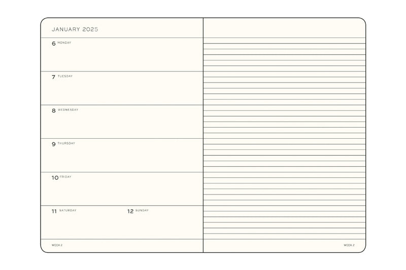 Leuchtturm1917 Agenda 2024-25 18M Hardcover Medium (A5) Weekly Planner/Notebook 