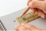 Midori Brass bookmark Alphabet