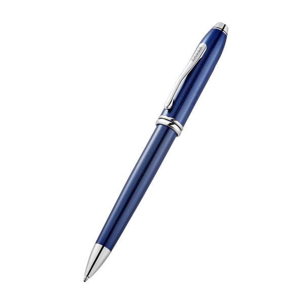 Cross Townsend Polished Translucent Cobalt Blue Engraved Diamond Pattern Balpen