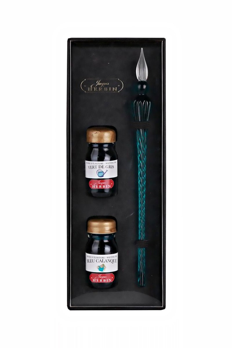 Herbin Glazen Dip Pen Set - Smaragd