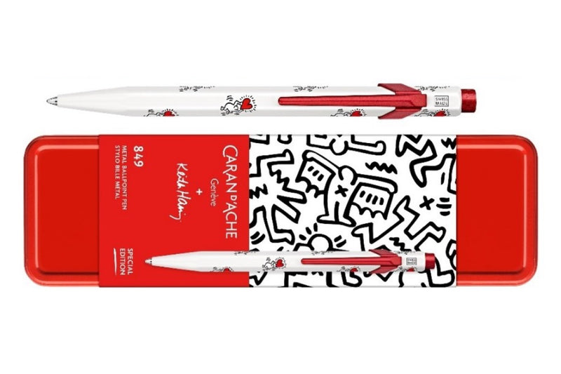 Caran d'Ache 849 Keith Haring white ballpoint pen