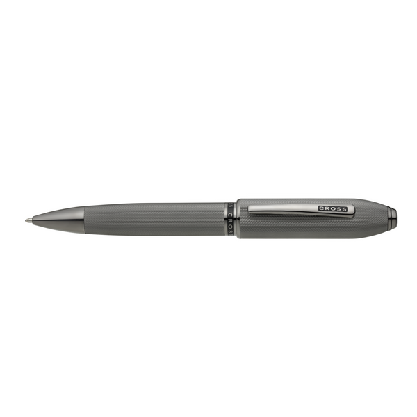 Cross Peerless™ Polished Slate Gray Engraved Diamond Pattern with Slate Gray PVD Appointments and Swarovski Crystal Ballpoint Pen AT0702-20 - Image 4