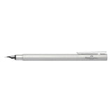 Faber-Castell NEO Slim Aluminium Geborsteld Zilver Vulpen