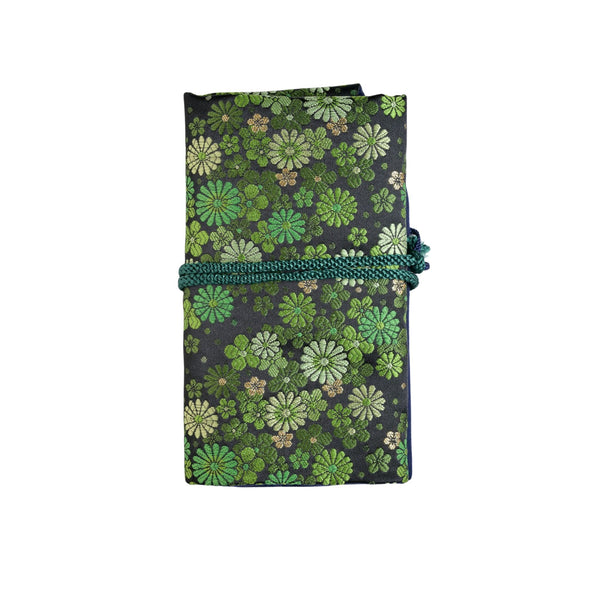 Nakaya Kyoto ”Nishijin Textile” Pen Pouch for 5 pens (Green fabric)