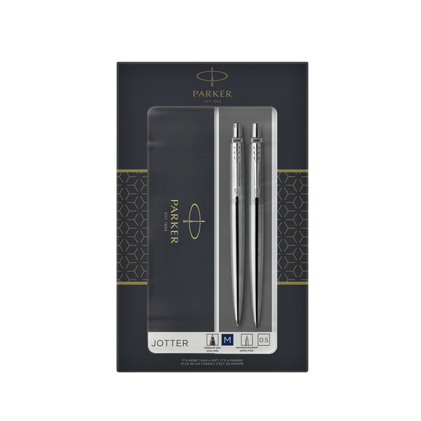 Parker Jotter Steel CT balpen & vulpotlood set
