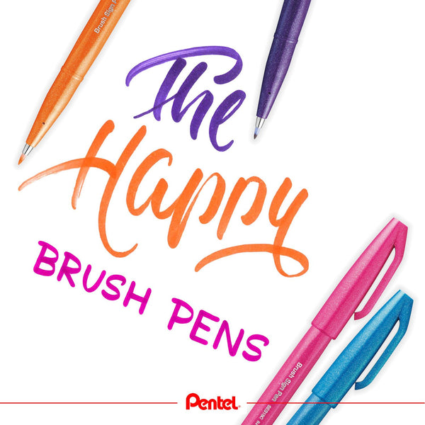 Pentel Brush Sign Pen Set 4 Kleuren