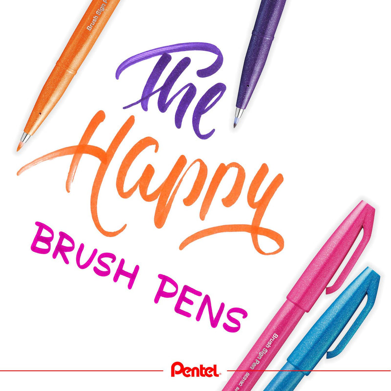 Pentel Brush Sign Pen Set 4 Kleuren