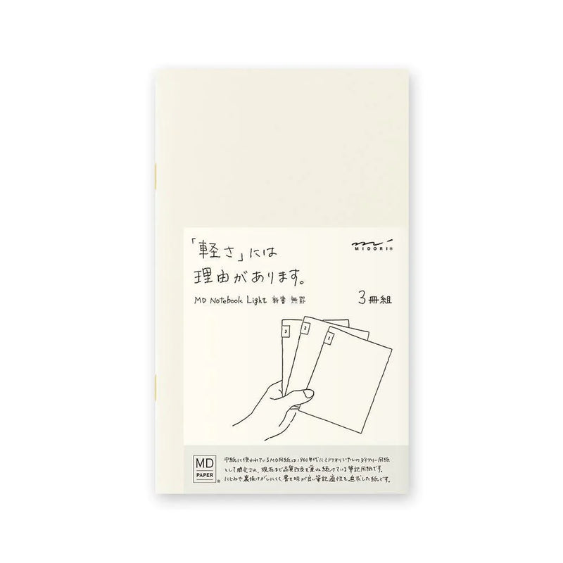 Midori MD Notebook Light B6 Slim Blank 3-pack