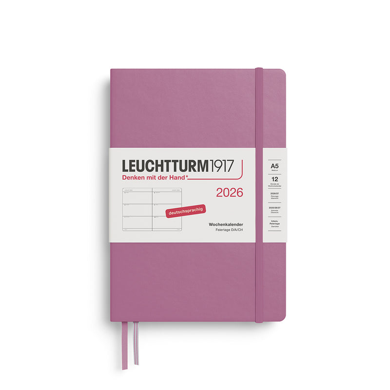 LEUCHTTURM1917 367771 weekkalender & notitieboek medium (A5) 2024, zachte kaft, lila, Duits, 12 maanden LEUCHTTURM1917 367771 weekkalender & notitieboek medium (A5) 2024, zachte kaft, lila, Duits, 12 maanden