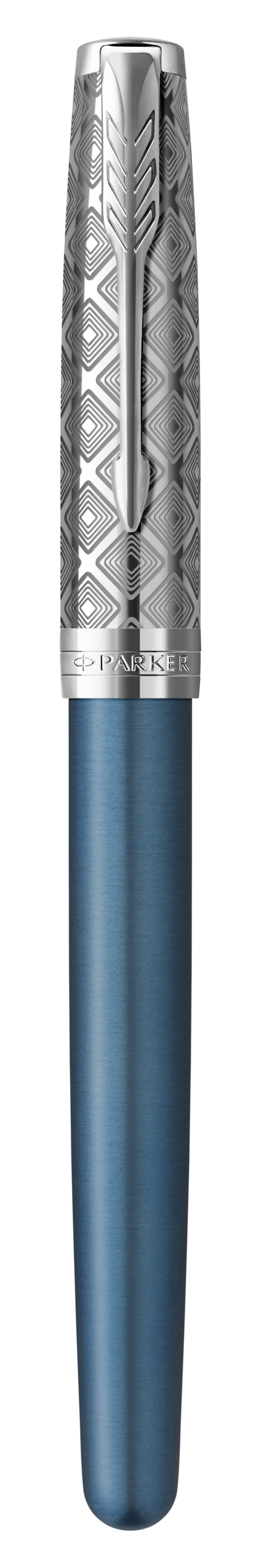 Parker Sonnet Premium Metal & Blue Lacquer CT vulpen - P.W. Akkerman Den Haag
