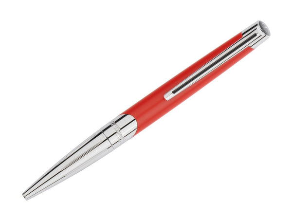 S.T. Dupont Defi Milennium shiny silver and matte red balpen
